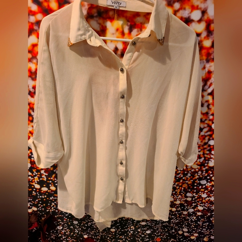 Cream Button Down Top - image 1